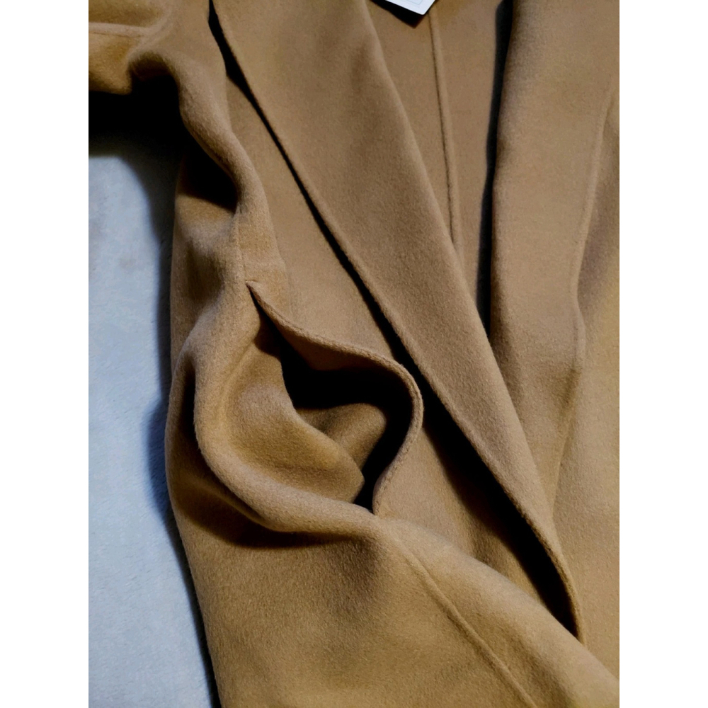 Theory Sileena Women Coat Tan Buckwheat Winsome 2 Wool Cashmere Jacket Large NWT - Picture 7 of 11